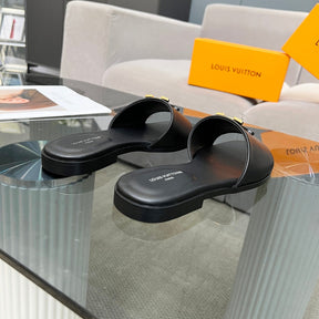 LV Capri Flat Black Flip Flops