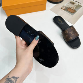 LV Monogram Brown Flip Flops