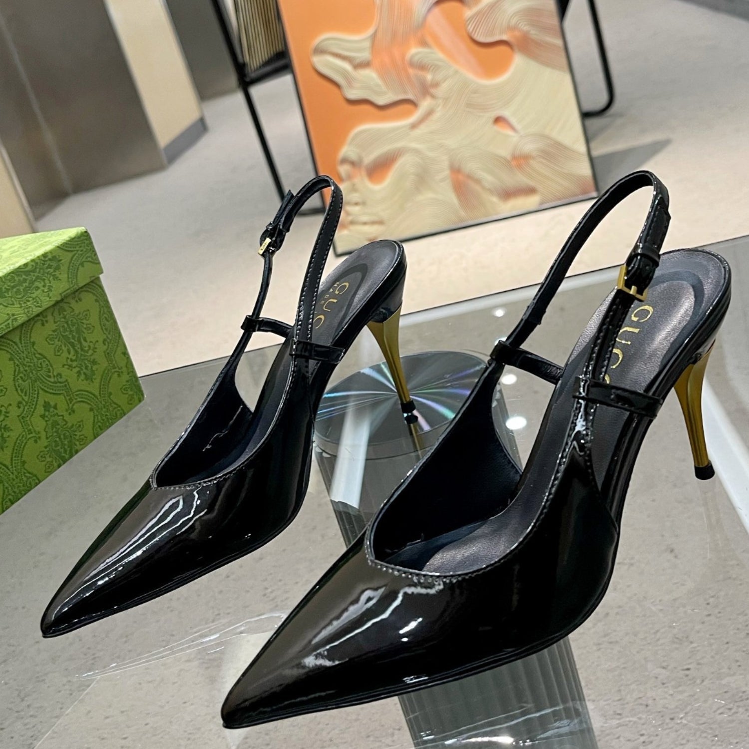 Black GG Pumps with 8.5cm Heel