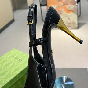Black GG Pumps with 8.5cm Heel