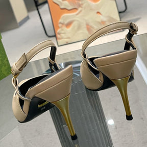 Beige GG Pumps, 8.5cm Heel