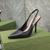 GG Scarpin Signoria Black Sandal with 105mm heel