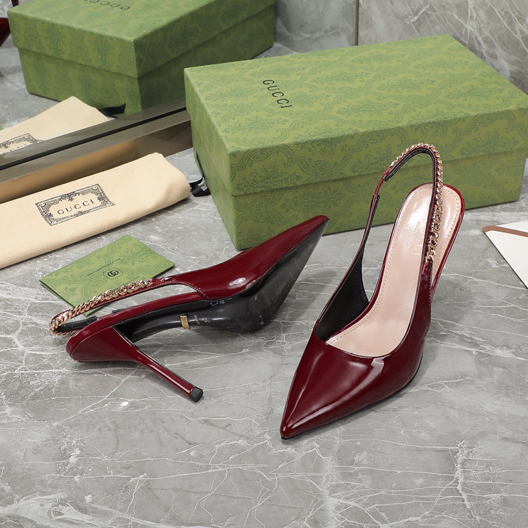 GG Scarpin Signoria Red Sandal with 105mm heel