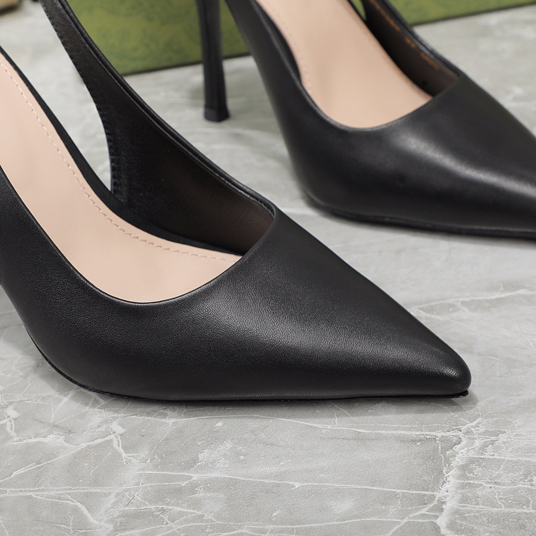 GG Scarpin Signoria Black Sandal with 105mm heel