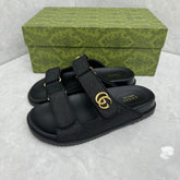 GG Slider Sandal with Double with black
