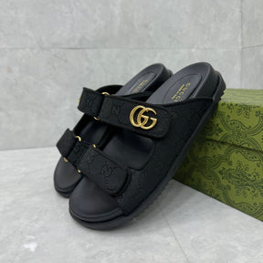 GG Slider Sandal with Double with black