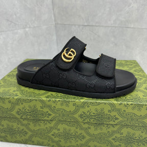 GG Slider Sandal with Double with black