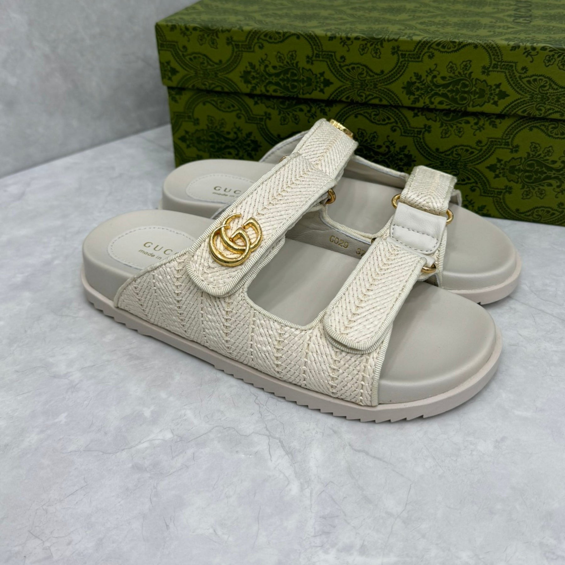 GG Slider Sandal with Double White