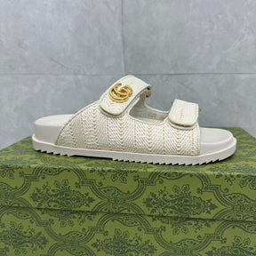GG Slider Sandal with Double White